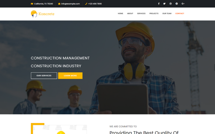 Koncrete - Construction Landing HTML Template