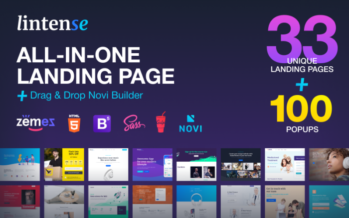 Lintense - All-in-one Landing Page Template