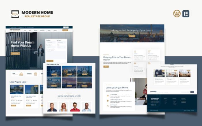 Modern Home - Real Estate Services & Agent WordPress Theme