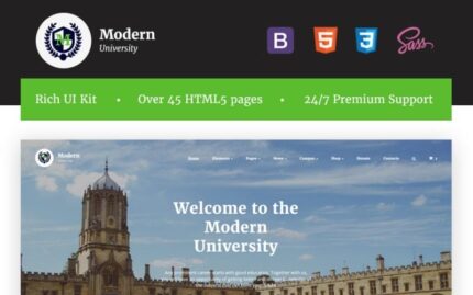 Modern University - University Or High-School Multipage Responsive  HTML Website Template