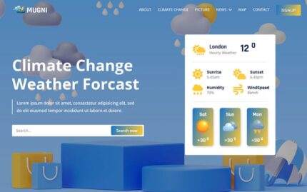 Mugni - Weather Forcast HTML5 Website Template