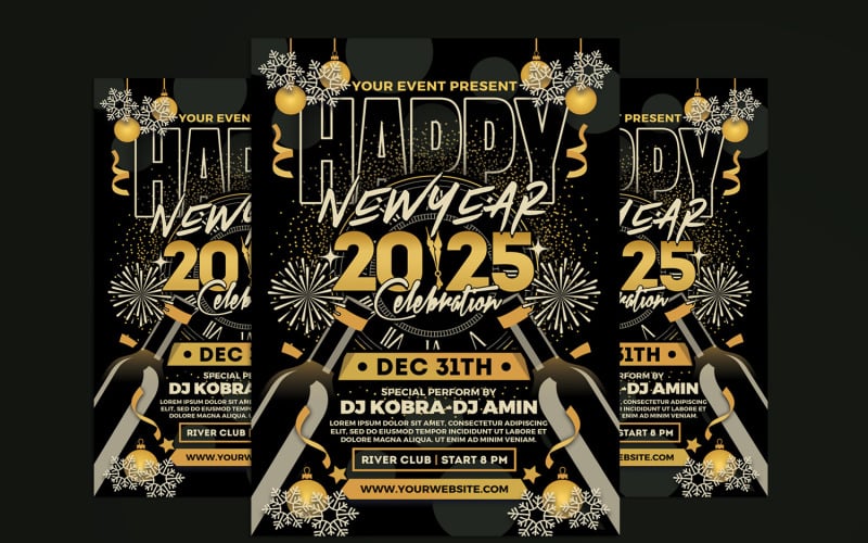 New Year Party Celebration Flyer 2025