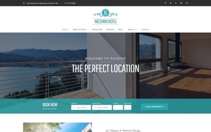 NiceInn - Small Hotel Responsive WordPress Theme