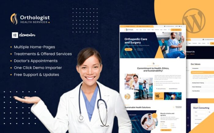 Orthologist - Orthopedic & Chiropractor Clinic WordPress Theme