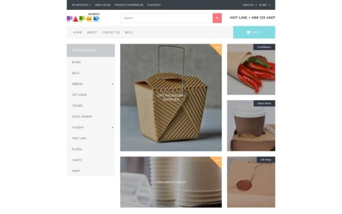 Paper Market - Packaging Responsive OpenCart Template