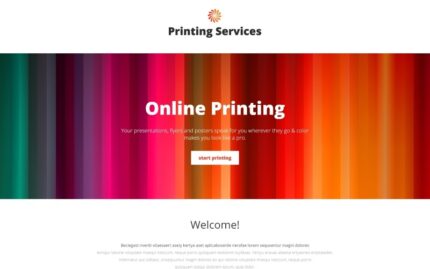 Printing Services - Online Printing with Novi Builder Landing Page Template