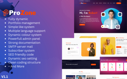 ProZone - Agency, Personal, Company Portfolio Laravel Script