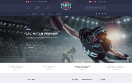 Reebok - Rugby Multipage HTML5 Website Template