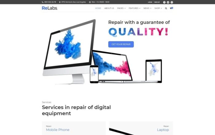 ReLabs - Computer Repair WordPress Theme