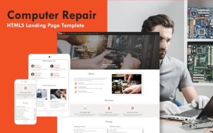 Responsive Computer Repair Landing Page Template