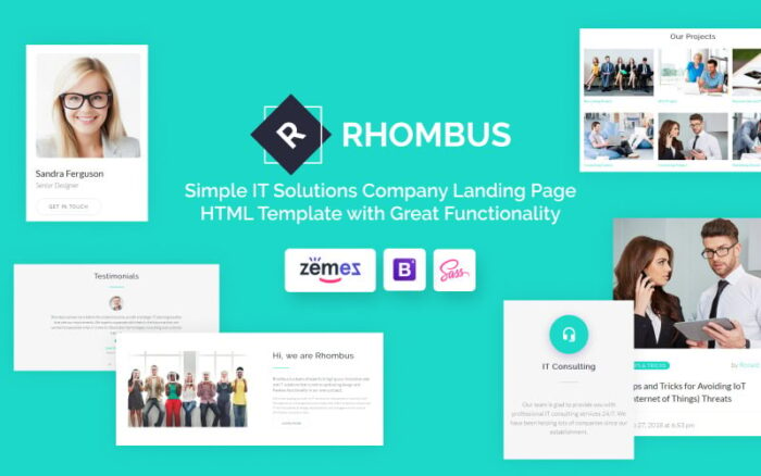 Rhombus - IT Company Landing Page Template