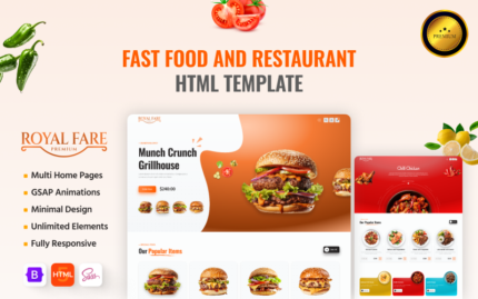 Royal Fare Elegant Restaurant HTML Website Template  Best for Fast Food and Fine Dining Restaurants