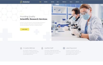 Scientar - Science Lab Multipage HTML Modern Website Template