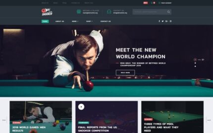 Snooker - Billiard Multipage HTML5 Website Template