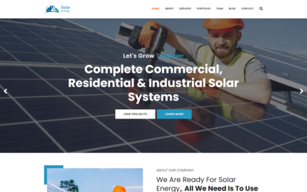 Solar Energy Landing Html Templates