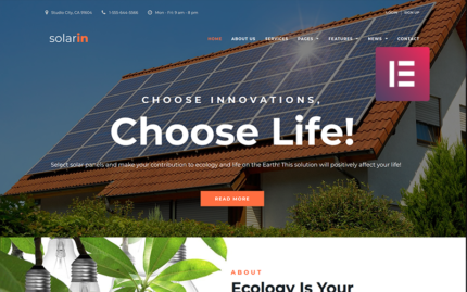 Solarin - Solar Energy Company WordPress Elementor Theme