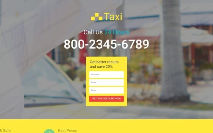 Taxi Responsive Landing Page Template