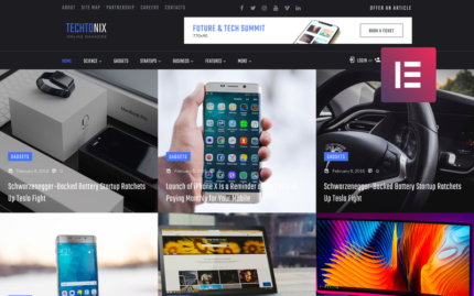 Techtonix - Tech Blog WordPress Elementor Theme