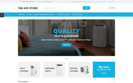 The Air Store - Simple Air Conditioning Systems Online Shop OpenCart Template