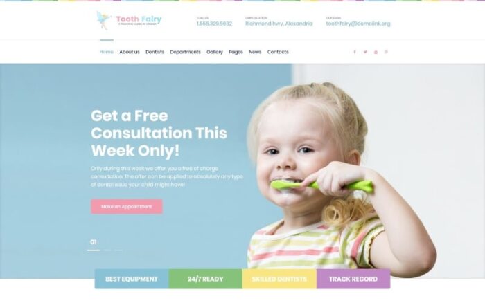 Tooth Fairy - Pediatric Dentistry WordPress Theme