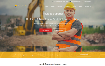 Washington   Construction Building Landing   Html Template