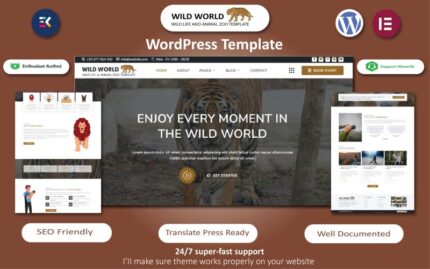 Wild World - Wild Life, Animal Zoo, Reptile & Photography Template