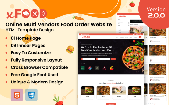 XFood - Online Food Delivery HTML Template