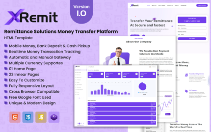 XRemit - Remittance Solutions Money Transfer HTML Template