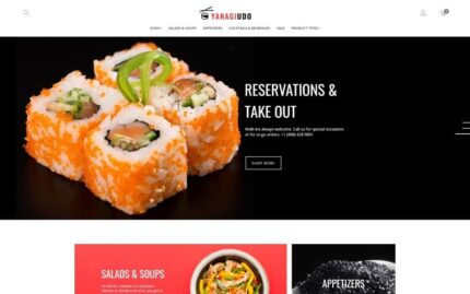 YanagiUdo - Japanese Restaurant Magento Theme