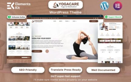 Yoga Care - Yoga & Meditation WordPress Elementor Template