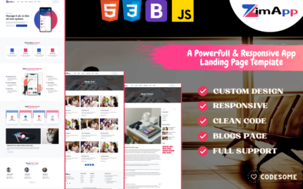 ZimApp - A Powerfull & Responsive App Landing Page Template